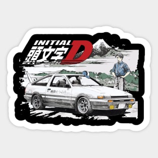 Initial D - Japan mt. fuji Mountain Drift Racing Takumi Fujiwara's Toyota AE86 Deep Forest GT Sticker